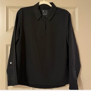 FIGS women Classic Black Button Down Shirt